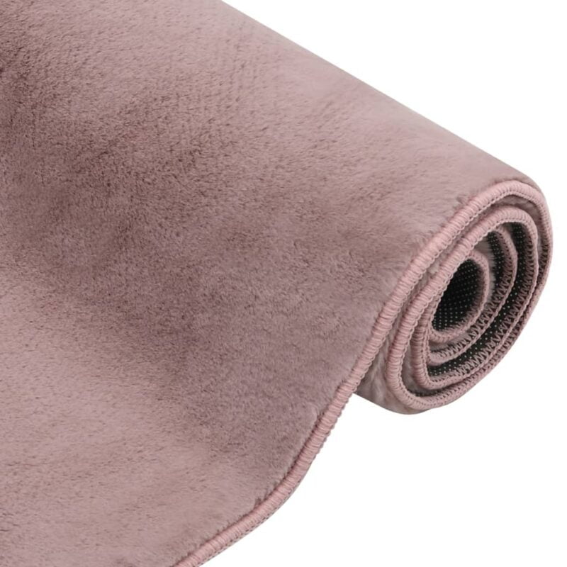Tepih od umjetnog zečjeg krzna 180 x 270 cm blijedo ružičasti - Slika 4