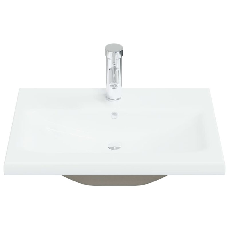 Ugradbeni umivaonik sa slavinom 61x39x18 cm keramički bijeli - Slika 3