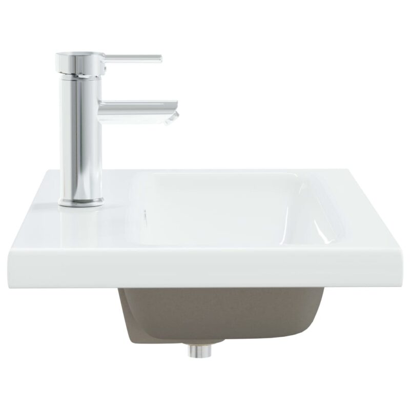 Ugradbeni umivaonik sa slavinom 61x39x18 cm keramički bijeli - Slika 4