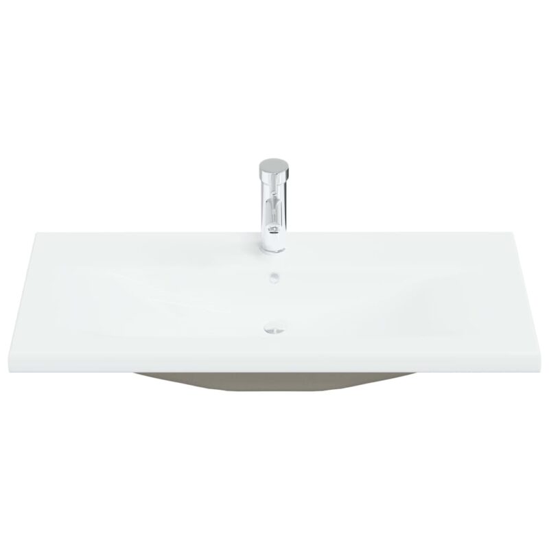 Ugradbeni umivaonik sa slavinom 91x39x18 cm keramički bijeli - Slika 3