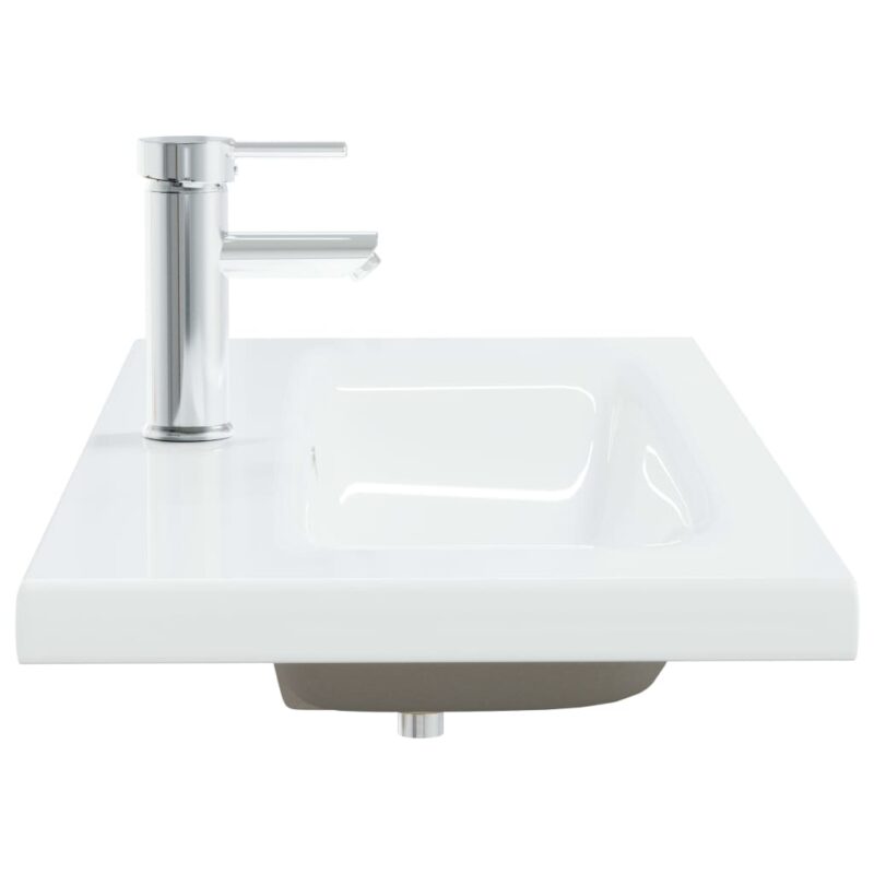 Ugradbeni umivaonik sa slavinom 91x39x18 cm keramički bijeli - Slika 4