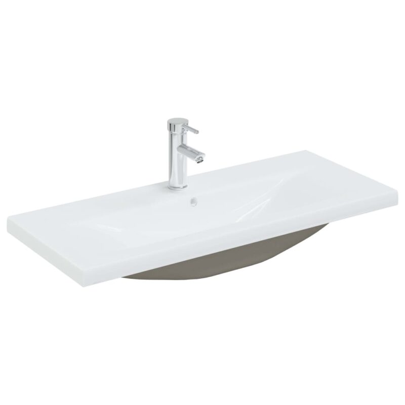 Ugradbeni umivaonik sa slavinom 91x39x18 cm keramički bijeli