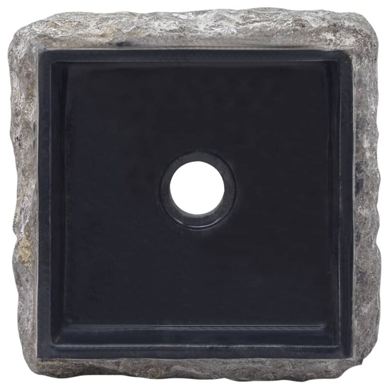 Umivaonik crni 30 x 30 x 13 cm mramorni - Slika 4