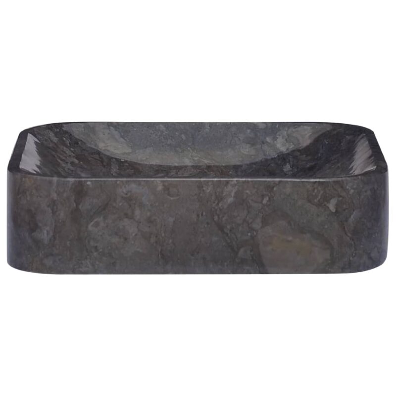 Umivaonik crni 40 x 40 x 10 cm mramorni - Slika 3