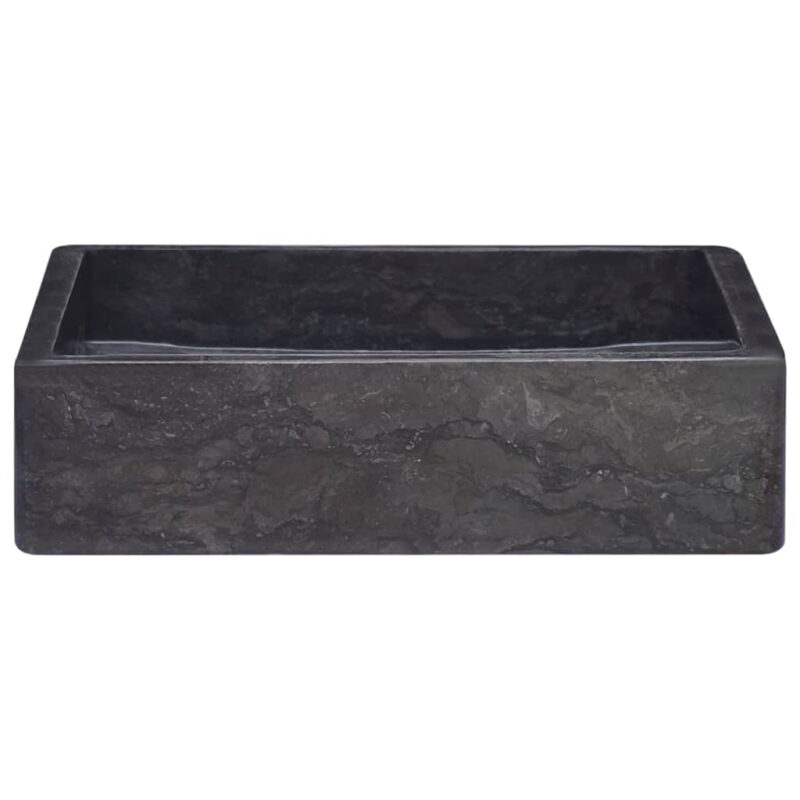 Umivaonik crni 40 x 40 x 10 cm mramorni - Slika 3