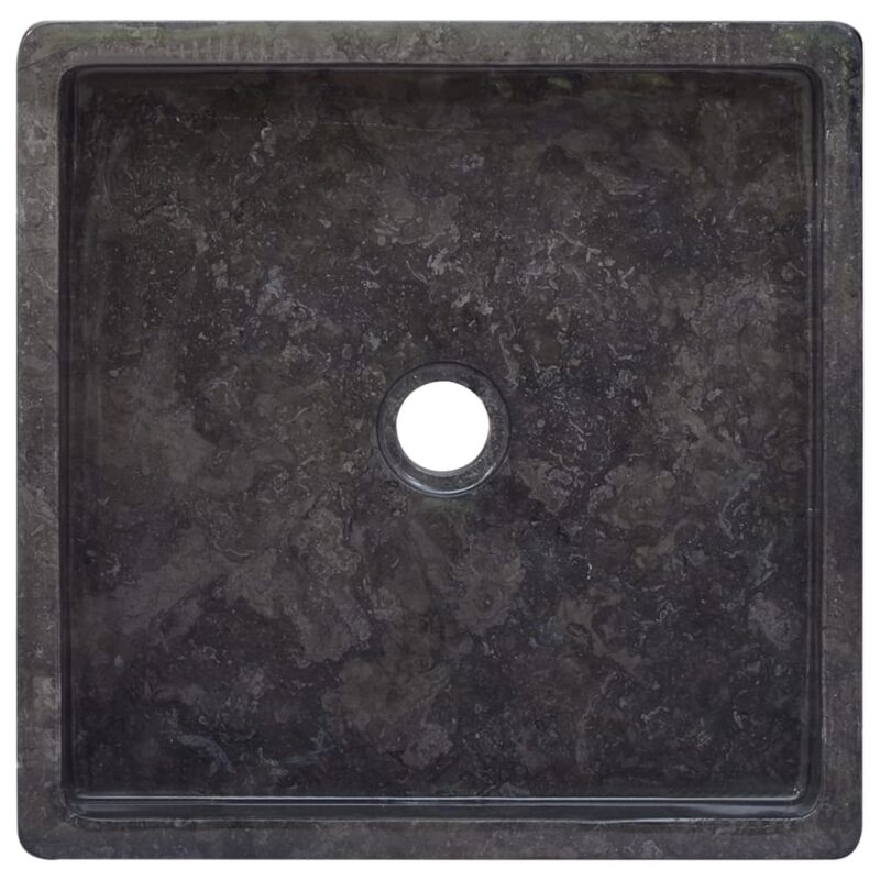 Umivaonik crni 40 x 40 x 10 cm mramorni - Slika 4