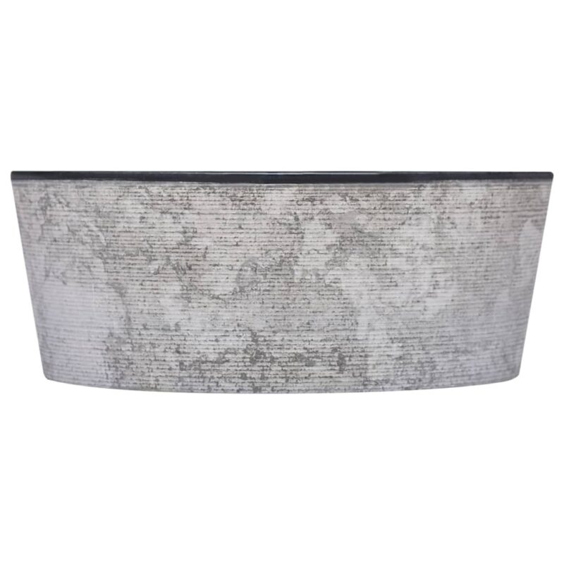 Umivaonik crni Ø 40 x 15 cm mramorni - Slika 4