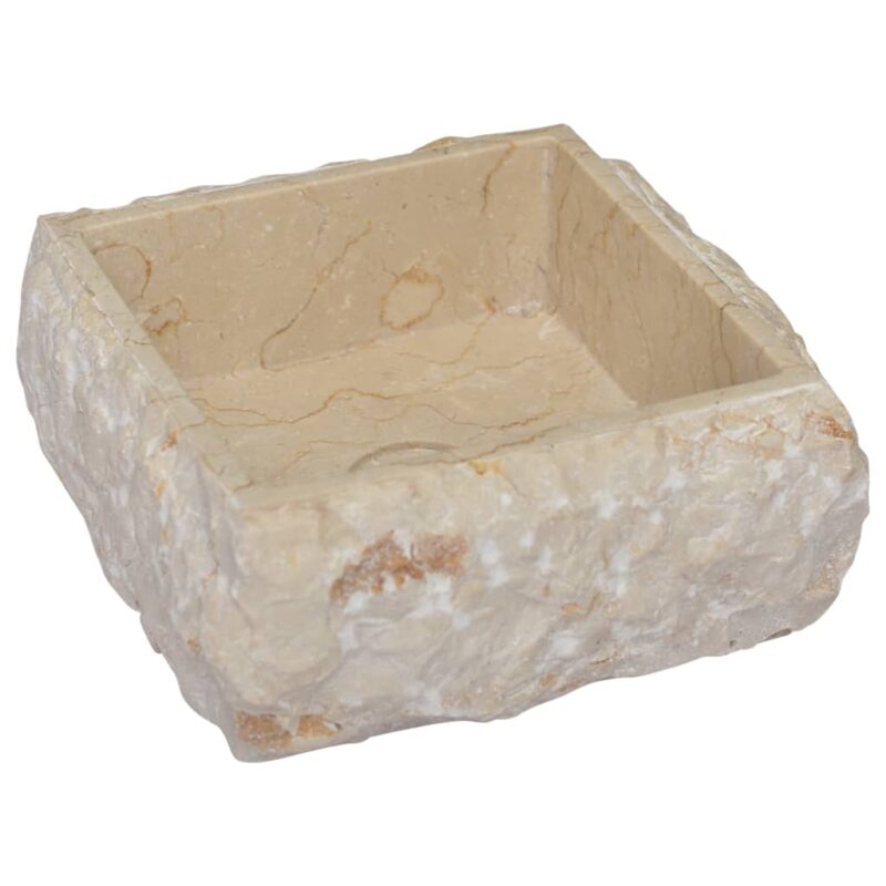 Umivaonik krem 30 x 30 x 13 cm mramorni - Slika 3