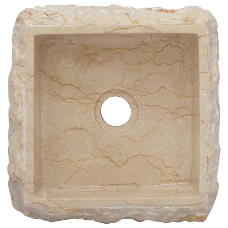 Umivaonik krem 30 x 30 x 13 cm mramorni - Slika 4