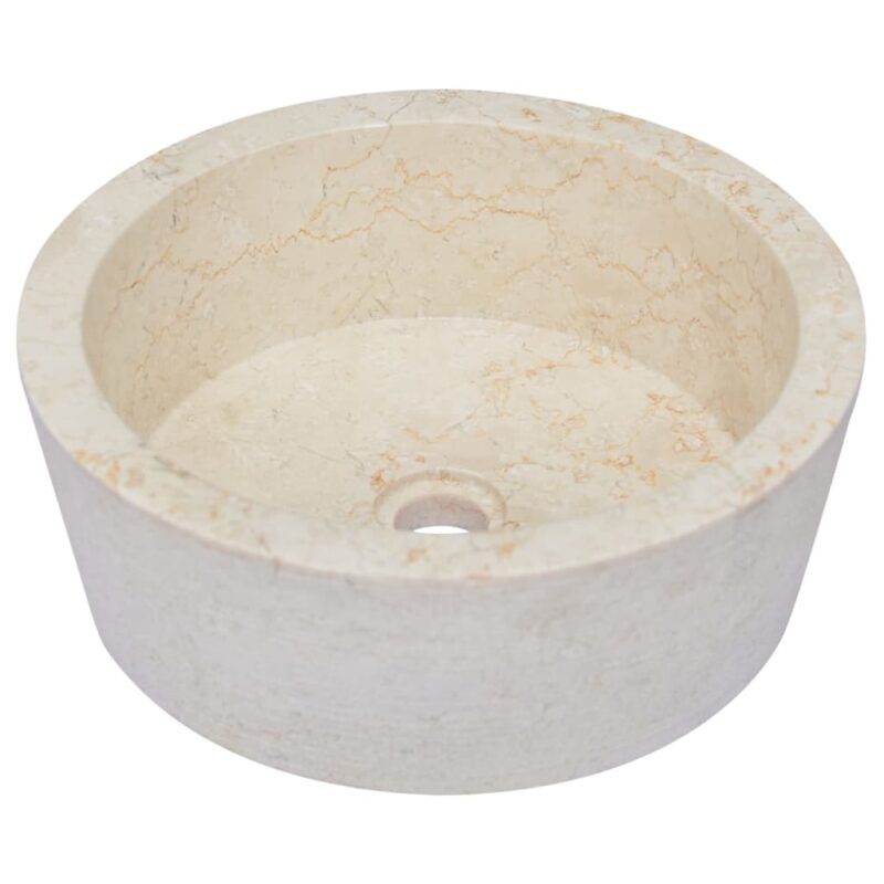 Umivaonik krem Ø 40 x 15 cm mramorni