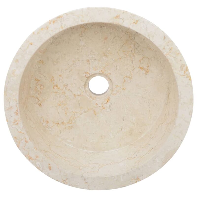 Umivaonik krem Ø 40 x 15 cm mramorni - Slika 4