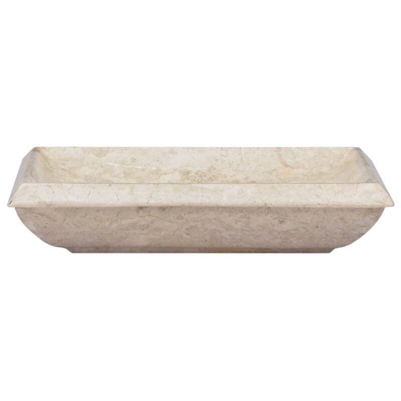 Umivaonik krem boje 50 x 35 x 10 cm mramorni - Slika 3