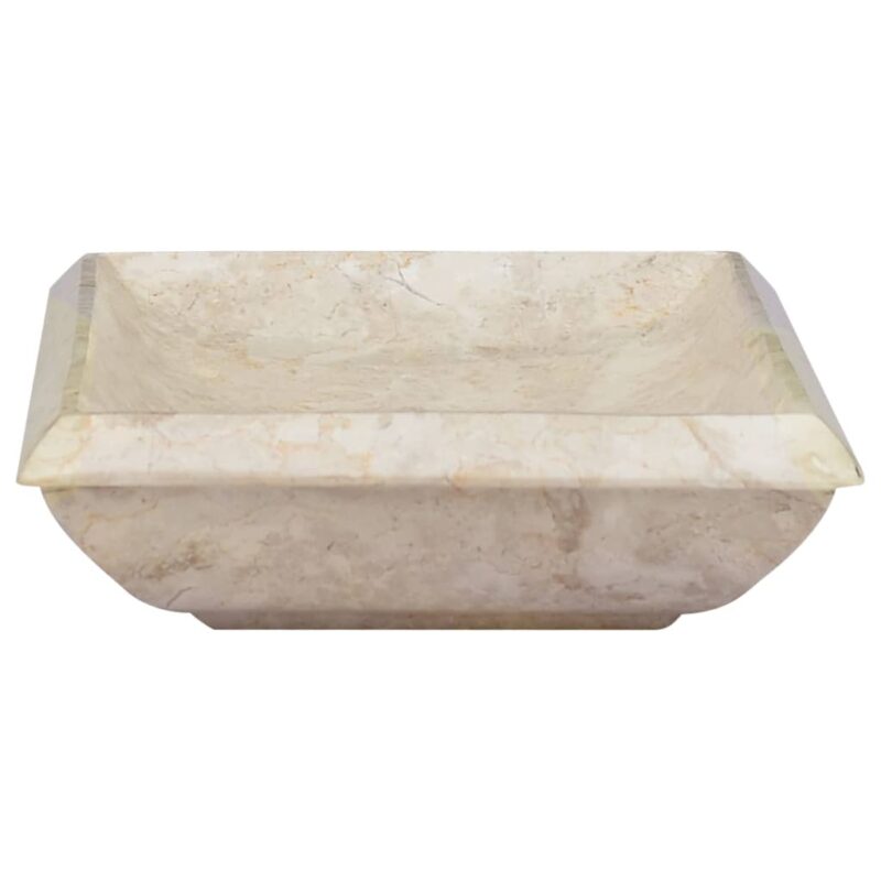 Umivaonik krem boje 50 x 35 x 10 cm mramorni - Slika 4