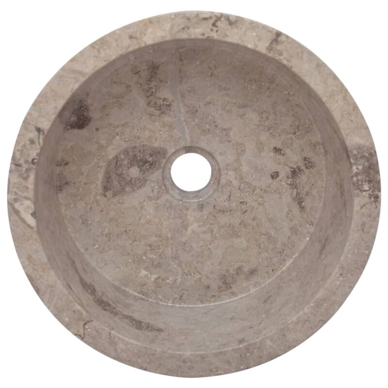 Umivaonik sivi Ø 40 x 15 cm mramorni - Slika 4