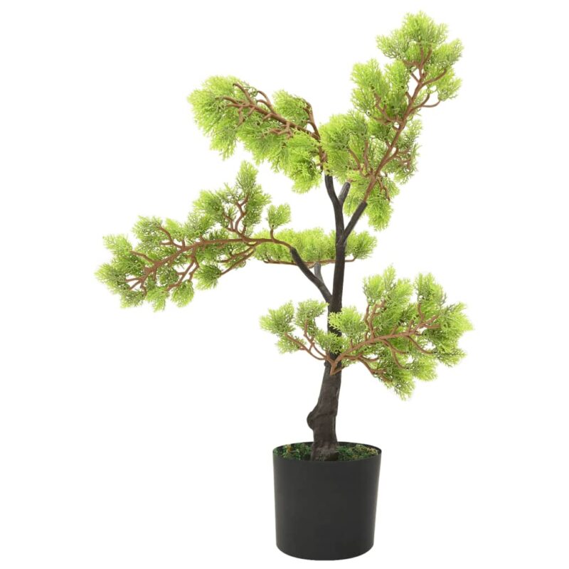Umjetni bonsai čempres s posudom 60 cm zeleni - Slika 3