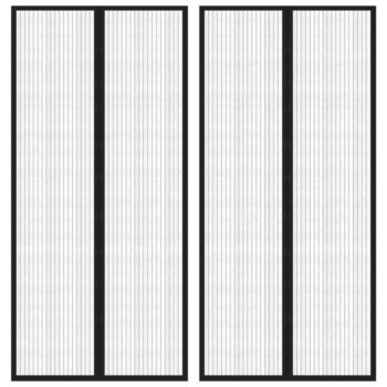 Zastori protiv insekata 2 kom s magnetima 220 x 110 cm crni