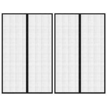 Zastori protiv insekata 2 kom s magnetima 220 x 130 cm crni