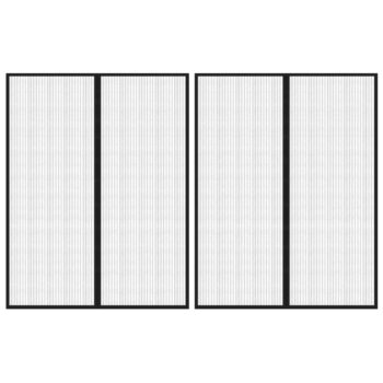 Zastori protiv insekata 2 kom s magnetima 230 x 160 cm crni