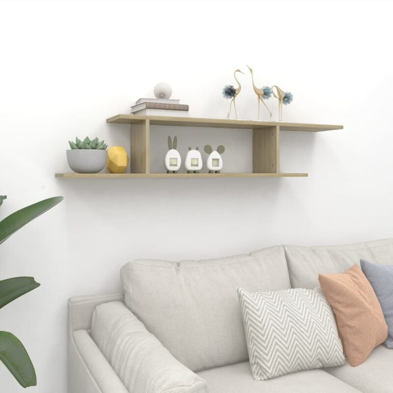 Zidna TV polica boja hrasta sonome 125 x 18 x 23 cm od iverice - Slika 3