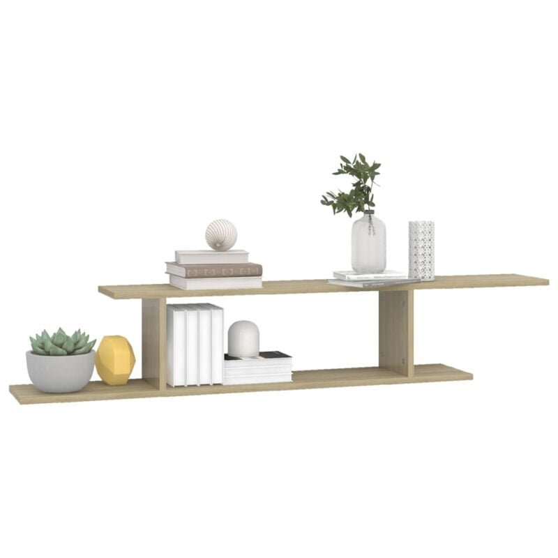 Zidna TV polica boja hrasta sonome 125 x 18 x 23 cm od iverice - Slika 4
