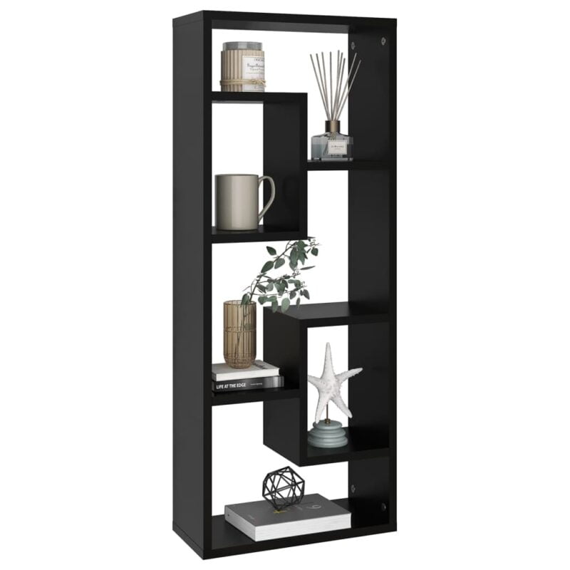 Zidna polica crna 36 x 16 x 90 cm od iverice - Slika 3