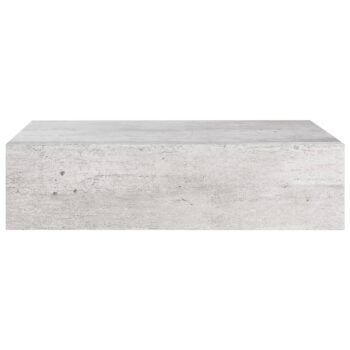 Zidna polica s ladicom siva boja betona 40 x 23