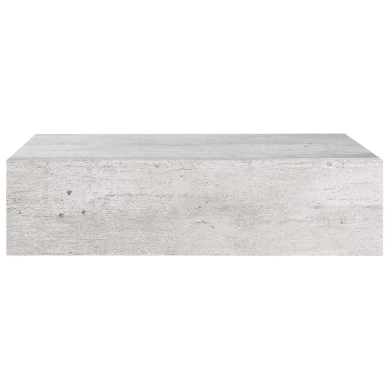 Zidna polica s ladicom siva boja betona 40 x 23