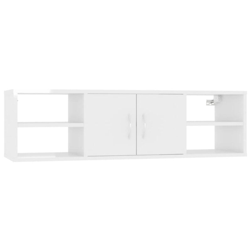 Zidna polica visoki sjaj bijela 102 x 30 x 29 cm od iverice