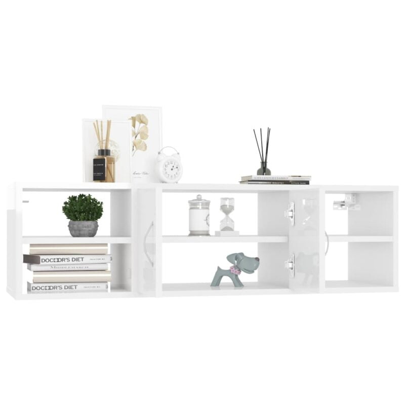 Zidna polica visoki sjaj bijela 102 x 30 x 29 cm od iverice - Slika 4