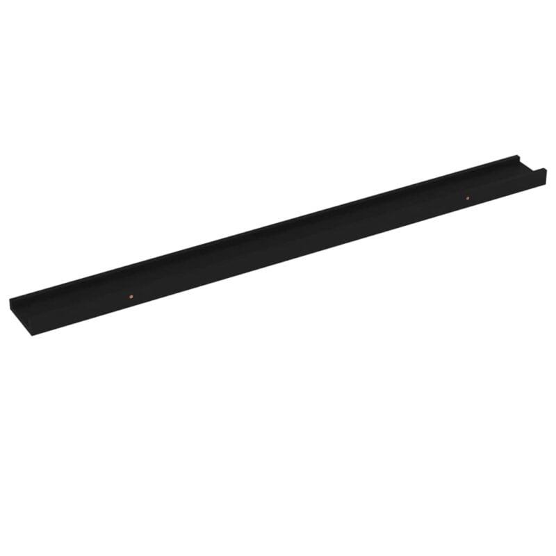 Zidne police 2 kom crne 100 x 9 x 3 cm - Slika 4