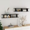 Zidne police 2 kom crne 105 x 18 x 20 cm od iverice