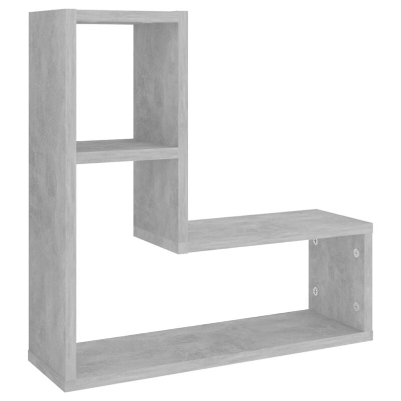 Zidne police 2 kom siva boja betona 50 x 15 x 50 cm od iverice - Slika 4