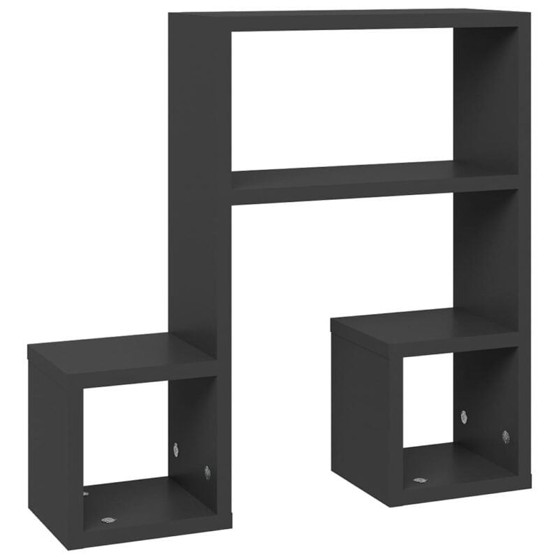 Zidne police 2 kom sive 50 x 15 x 50 cm od iverice - Slika 4