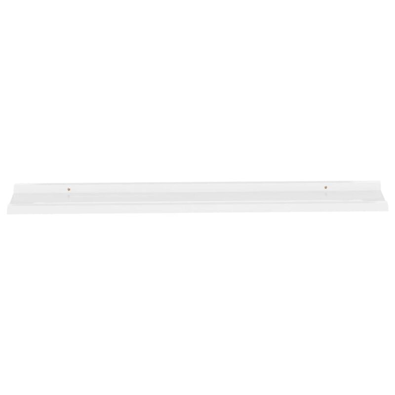 Zidne police 2 kom visoki sjaj bijele 115 x 9 x 3 cm - Slika 4