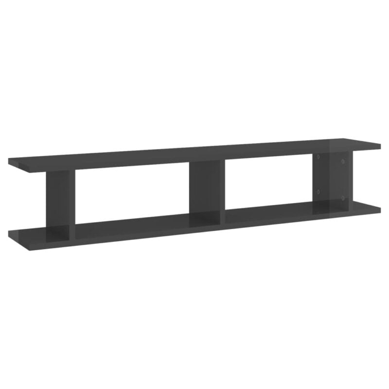 Zidne police 2 kom visoki sjaj sive 105 x 18 x 20 cm od iverice - Slika 4