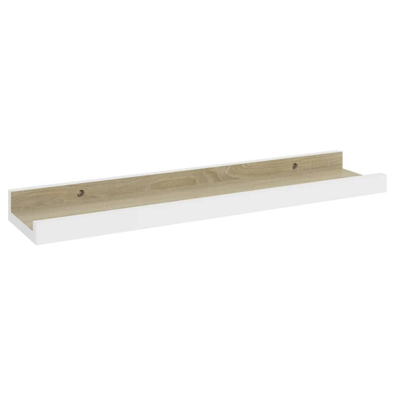 Zidne police 4 kom bijele i boja hrasta sonome 40 x 9 x 3 cm - Slika 4