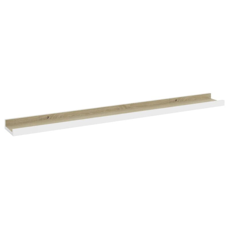 Zidne police 4 kom bijele i boja hrasta sonome 80 x 9 x 3 cm - Slika 4