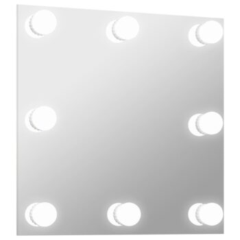 Zidno ogledalo s LED svjetlima četvrtasto stakleno