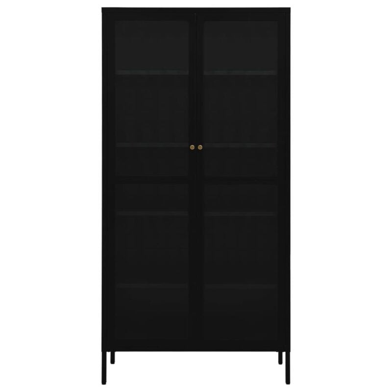 Ormarić za izlaganje crni 90x40x180 cm čelik i kaljeno staklo - Slika 4