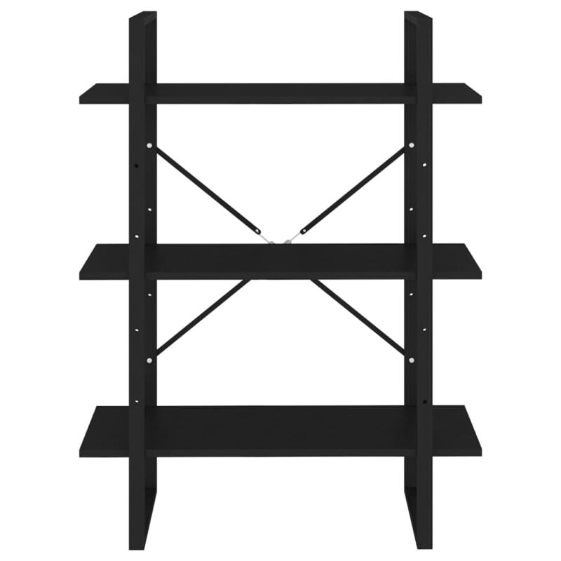 Ormarić za knjige crni 80 x 30 x 105 cm od iverice - Slika 3