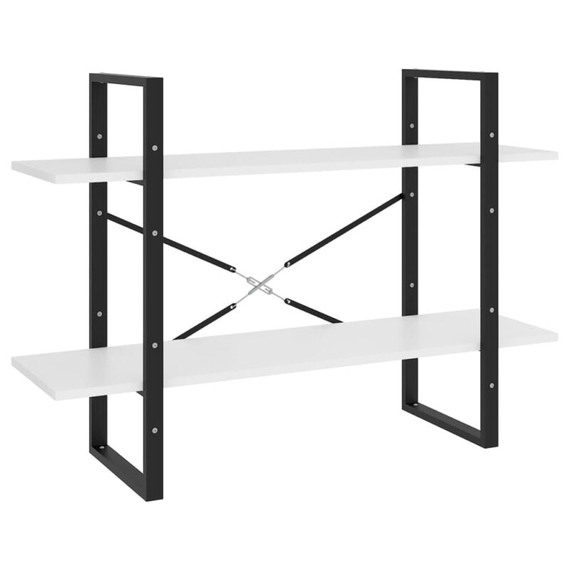 Ormarić za knjige s 2 razine bijeli 100 x 30 x 70 cm od iverice