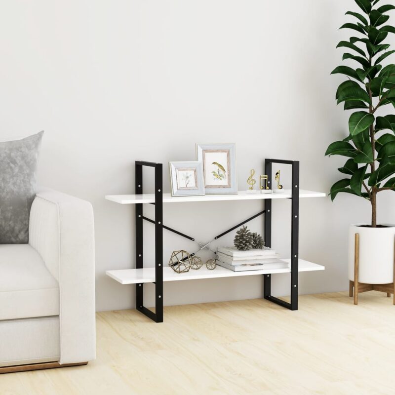 Ormarić za knjige s 2 razine bijeli 100 x 30 x 70 cm od iverice - Slika 3