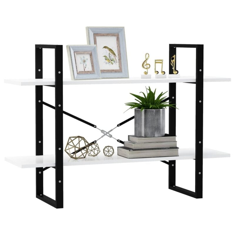 Ormarić za knjige s 2 razine bijeli 100 x 30 x 70 cm od iverice - Slika 4