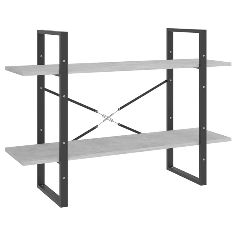 Ormarić za knjige s 5 razina boja betona 100x30x175 cm iverica - Slika 4
