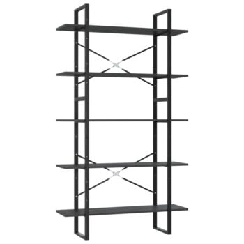 Ormarić za knjige s 5 razina sivi 100 x 30 x 175 cm od iverice