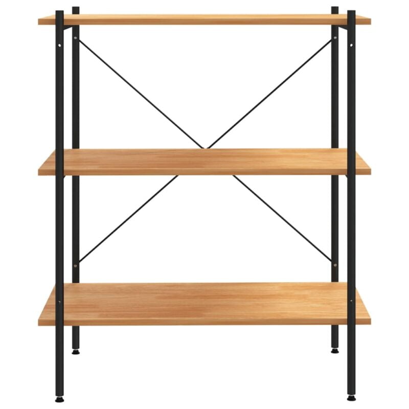 Police s 3 razine crne i boja hrasta 80 x 40 x 92 cm - Slika 3