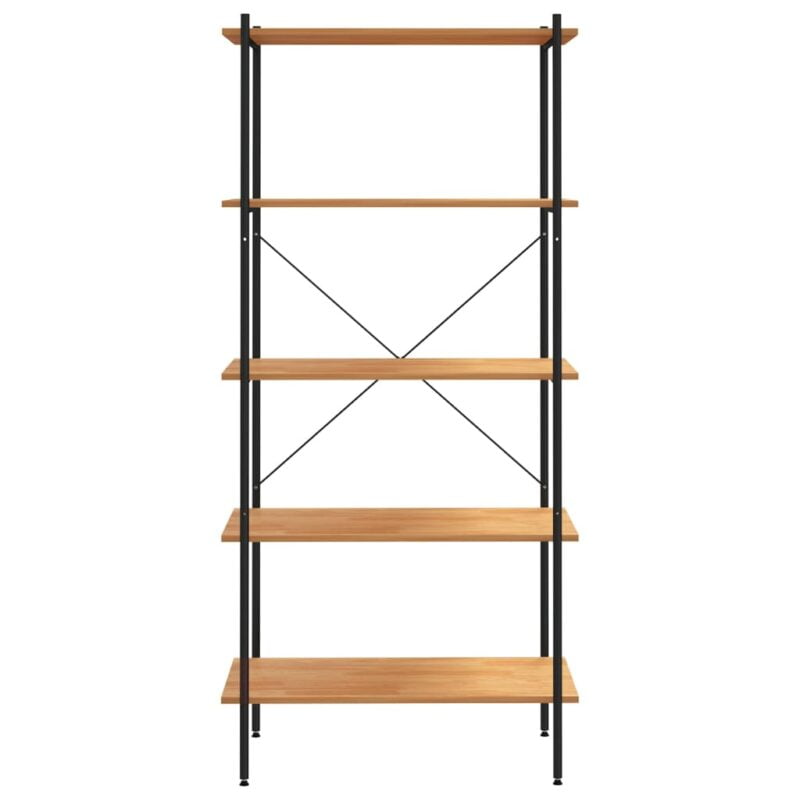 Police s 5 razina crne i boja hrasta 80 x 40 x 163 cm - Slika 3