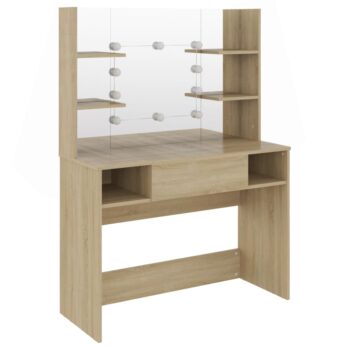 Stolić za šminkanje LED 100 x 40 x 135 cm MDF boja hrasta