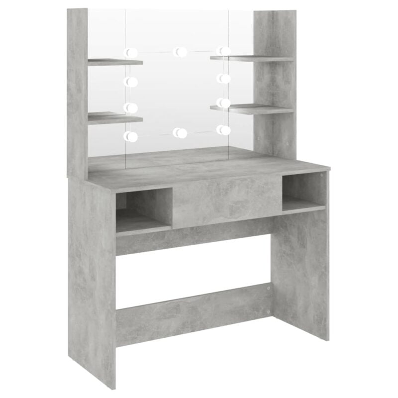 Stolić za šminkanje LED 100 x 40 x 135 cm MDF siva boja betona