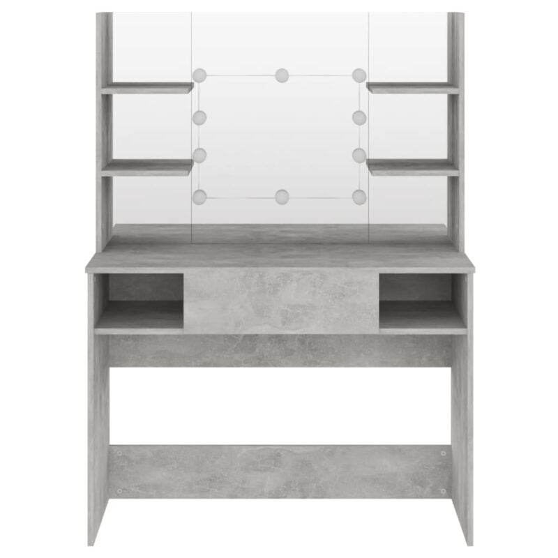 Stolić za šminkanje LED 100 x 40 x 135 cm MDF siva boja betona - Slika 3